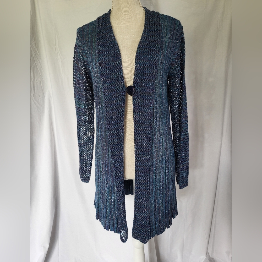 Krazy Kat Blue Cardigan Sweater